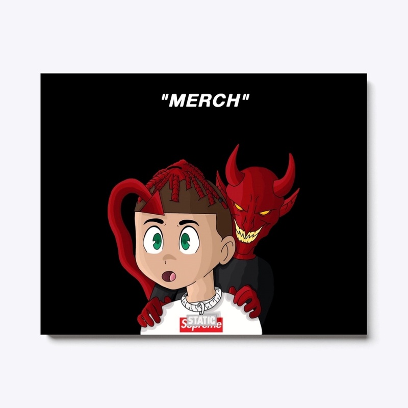 LIL STATIC "DEMONS" CANVAS POSTER BLACK