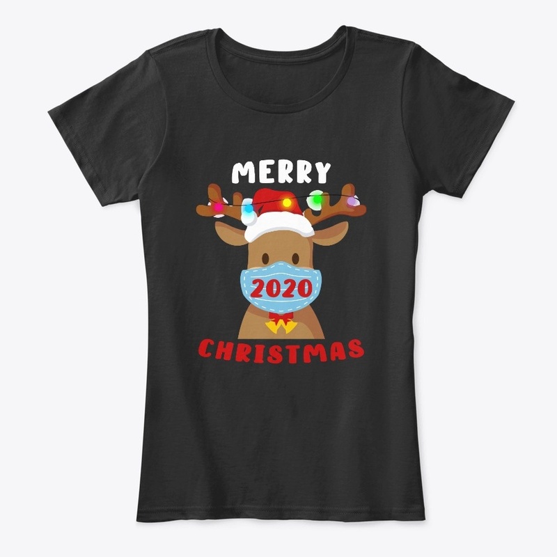 Reindeer In Mask Merry Christmas T-Shirt