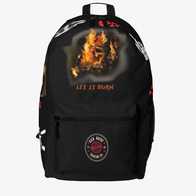 Burning backpack