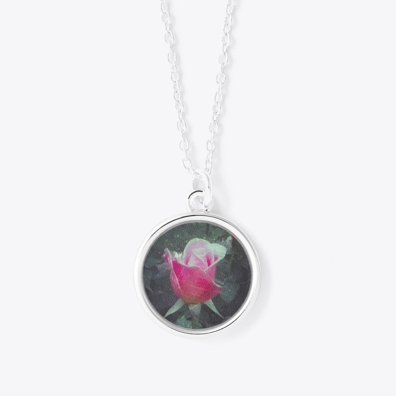 Rose Circle Pendant Necklace