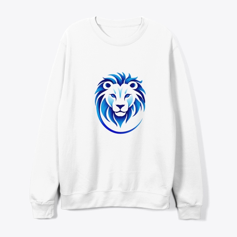 Majestic Blue Lion Head T-Shirt Design