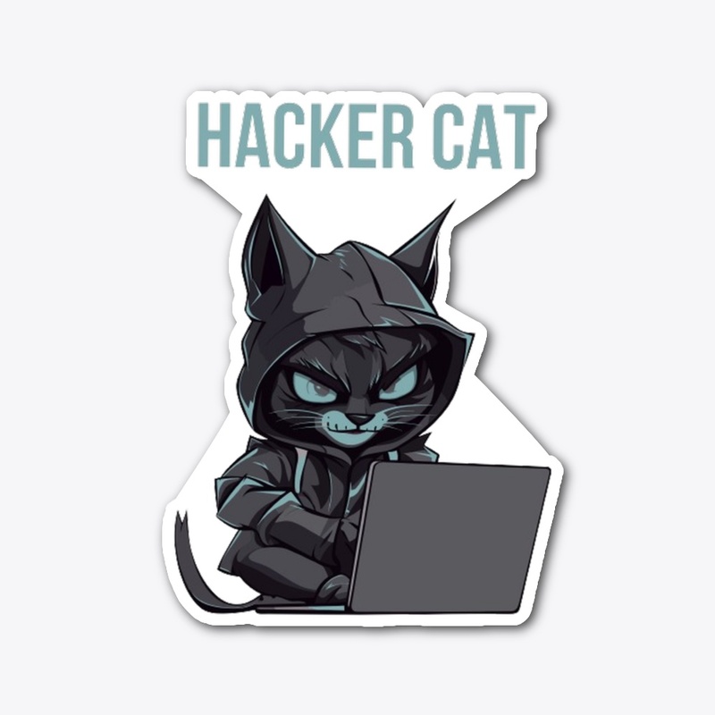 HACKER CAT - TECH GENIUS STICKER