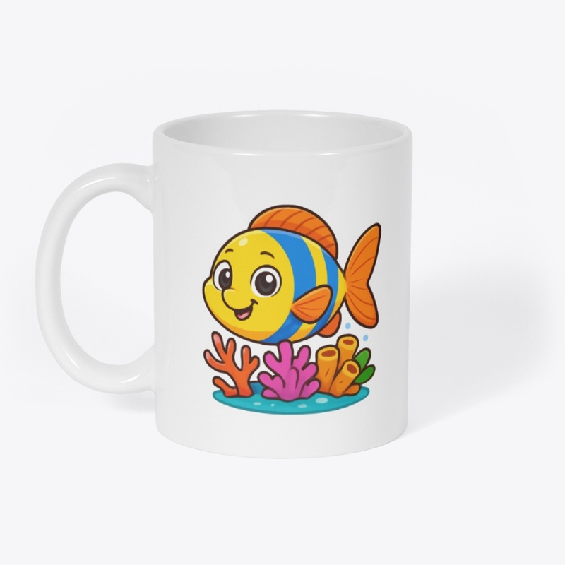 Happy Ocean Fish Sticker