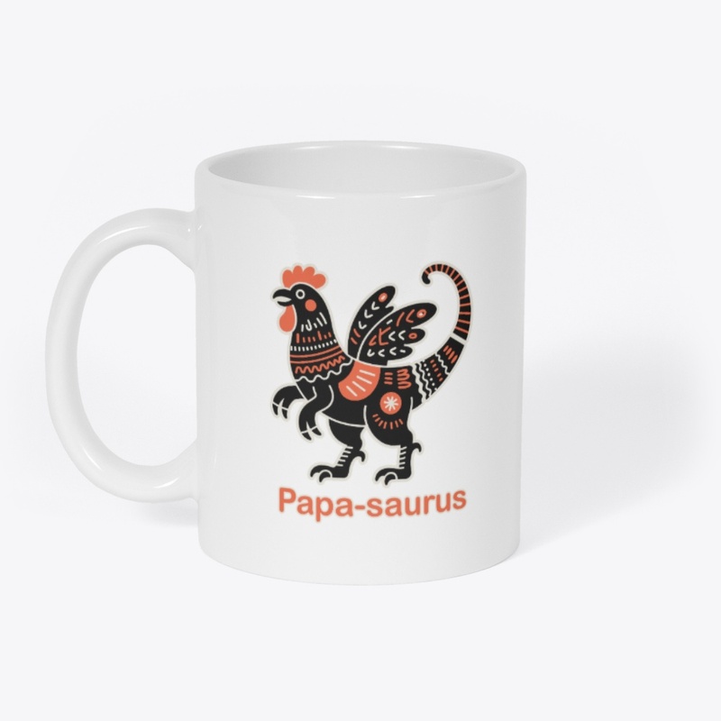 Cool Papa-Saurus Rooster Dino Tee