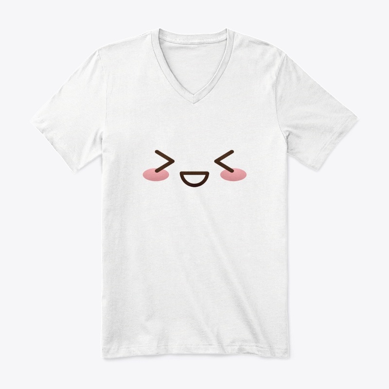 Kawaii japanese anime face design: shy