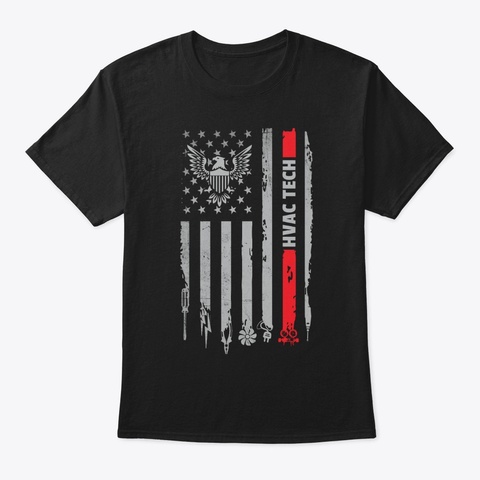 Proud American Hvac Tech Shirt  Black Camiseta Front