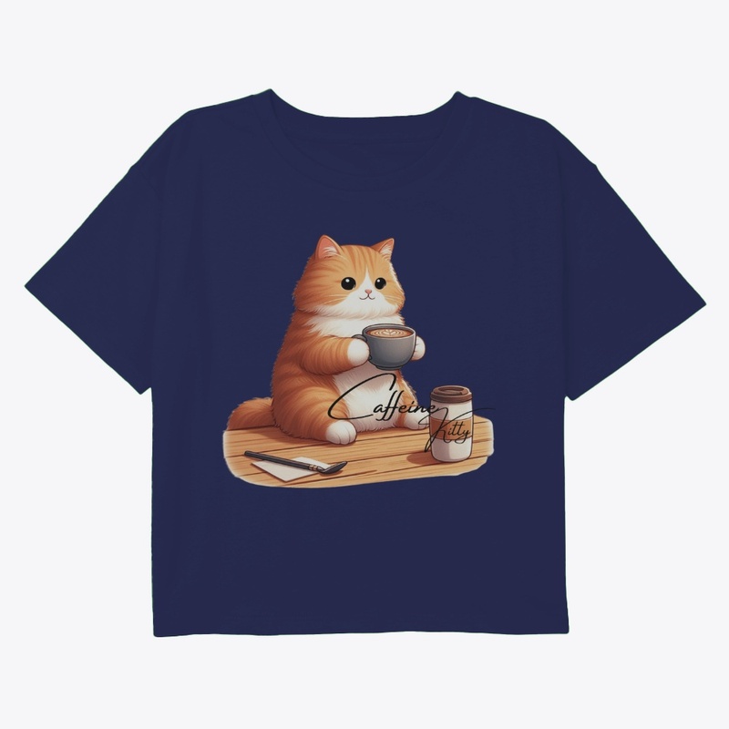 Cat Coffee Lover Crop Tee