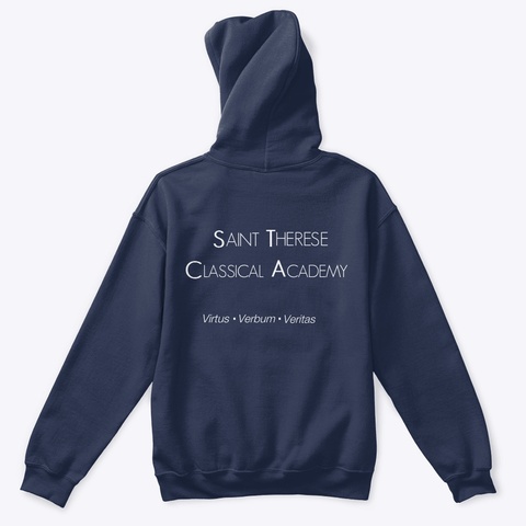 Kids Hoodie Navy T-Shirt Back