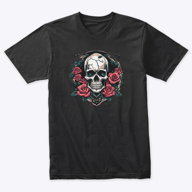 "Blooms of Mortality: Skull and Roses"