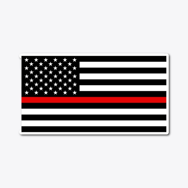 Thin Red Line Firefighters American Flag