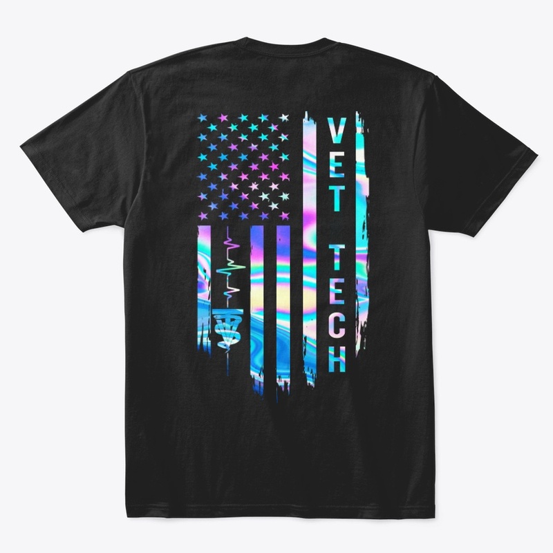 Awesome US Flag Heart VET Tech