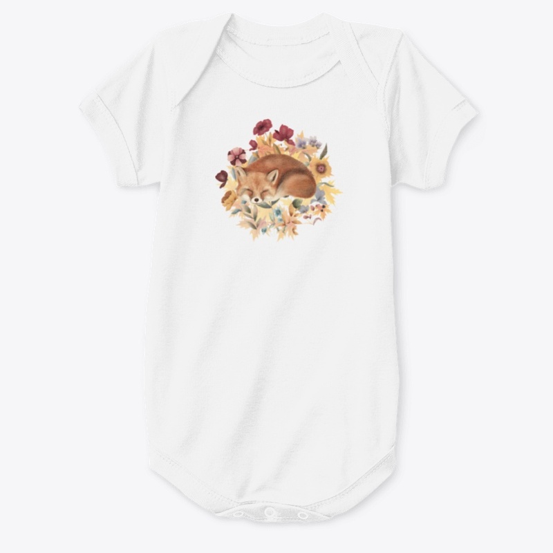 Cute Sleeping Fox With Autumn Vibe