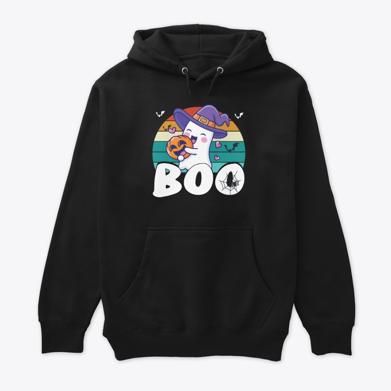 Happy Halloween  Cute Ghost Witch  Boo  