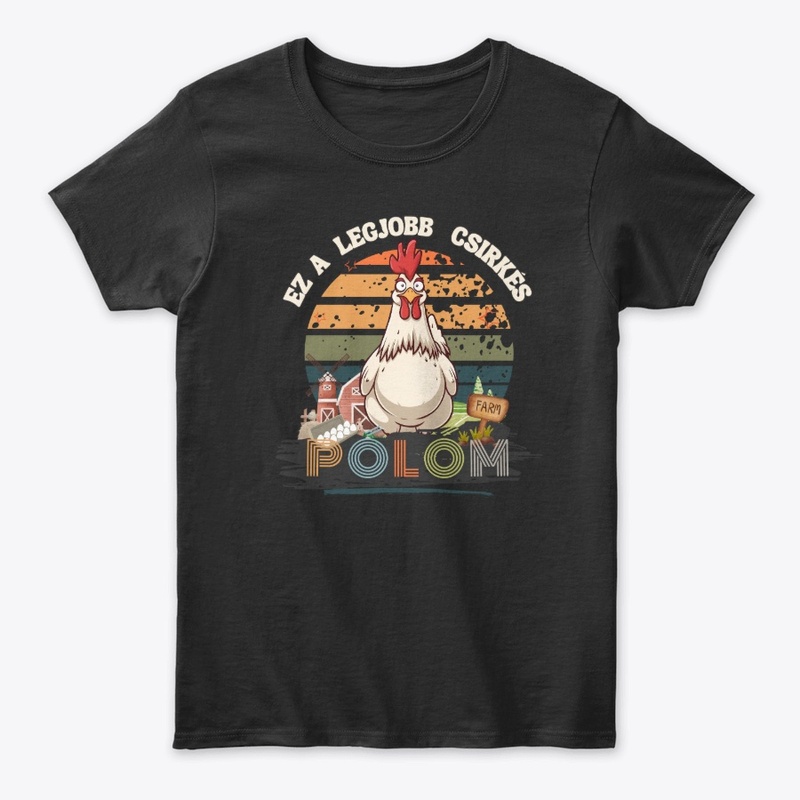 Vicces csirkés póló retro farm design