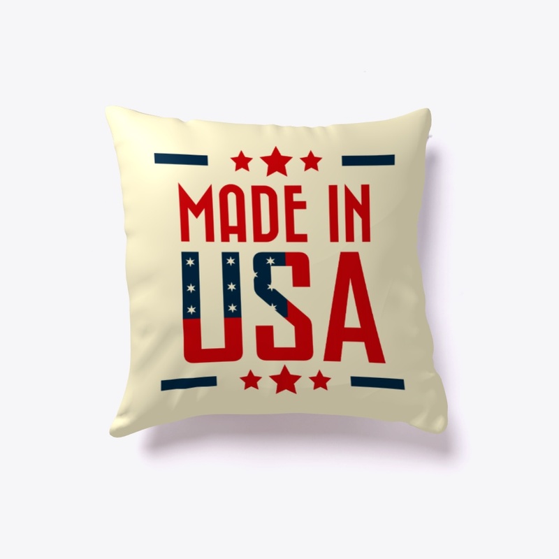 Made In USA with Stars Pillow