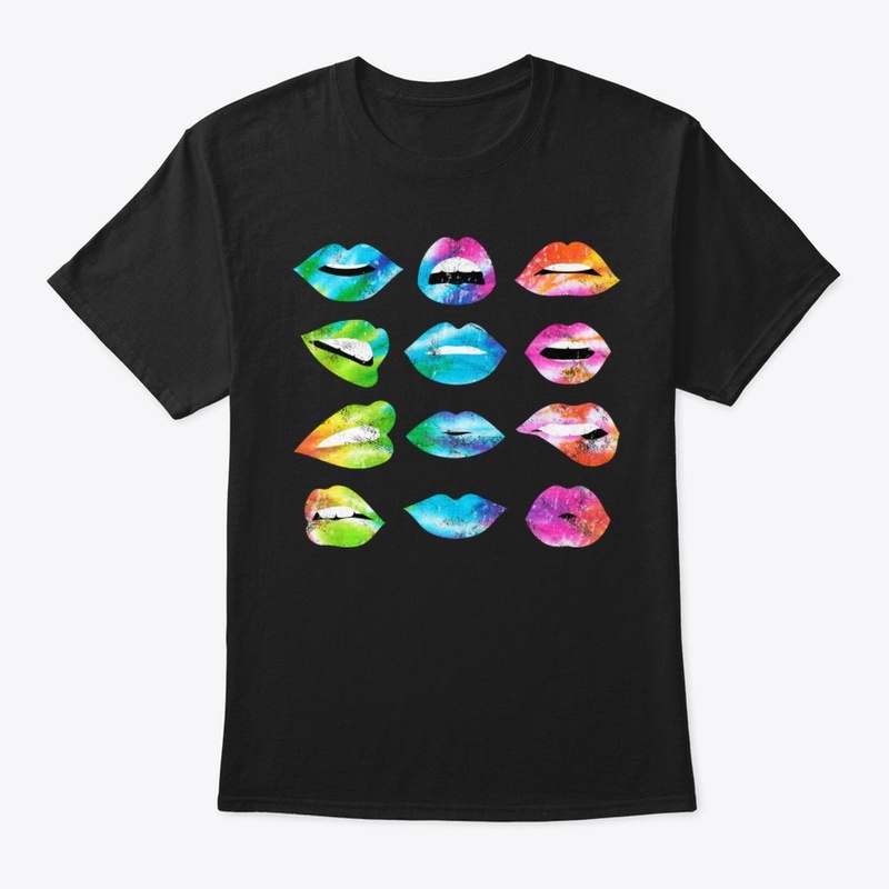Tie Dye Lip Mood Mouths Tongue Out Kiss