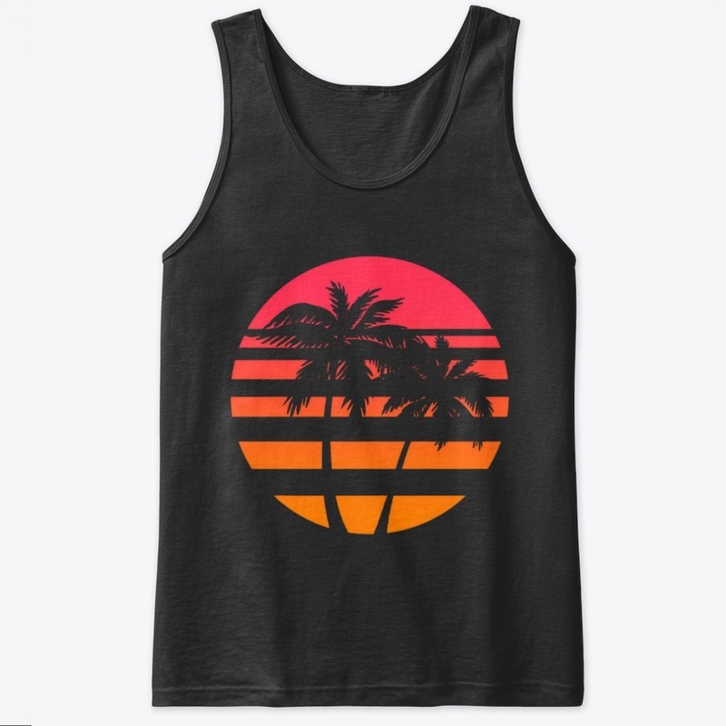 Retro Wave Palm Sun 