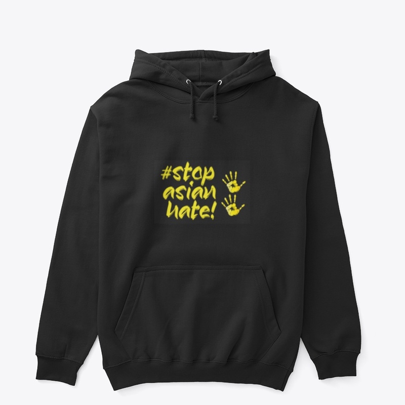 stop asian hate hand print hoodie
