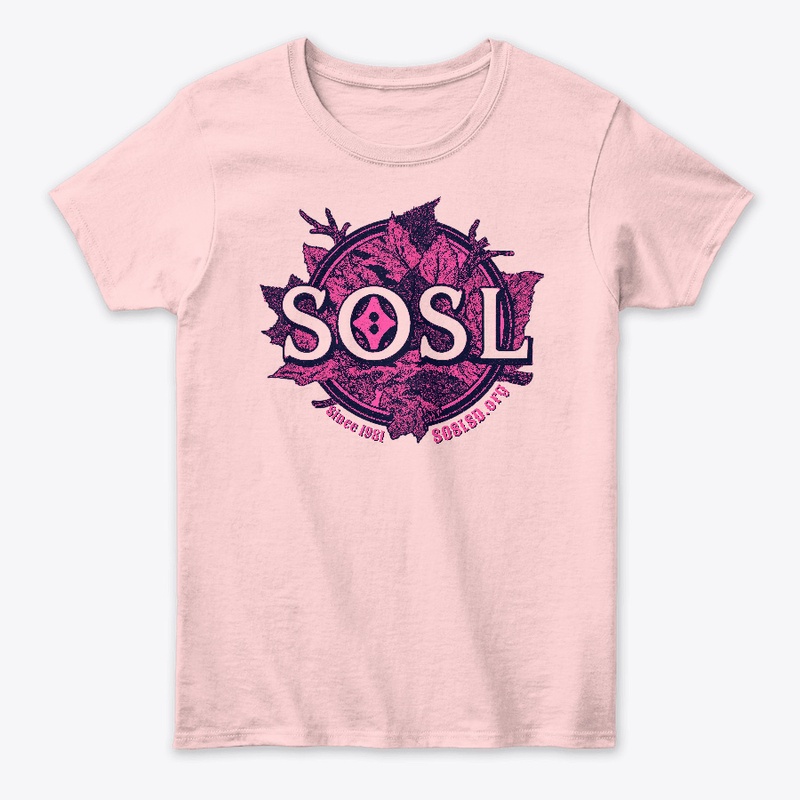 Changing leaves womens tee in pink