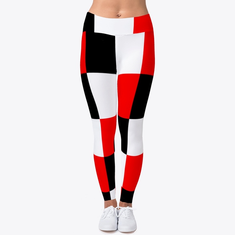 Black White Red Patchwork Check Pattern