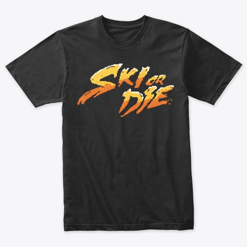 Sun Fire Ski or die Pixel art Logo