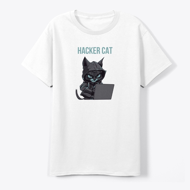 Hacker cat t shirt 