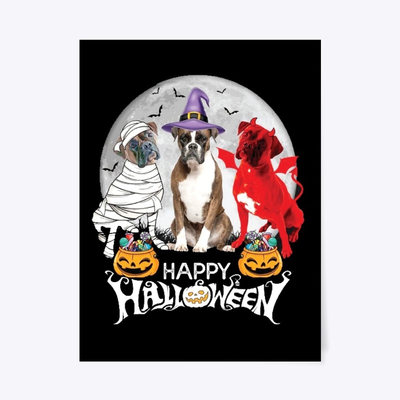 Happy Halloween - Three Boxer Dog Shirt