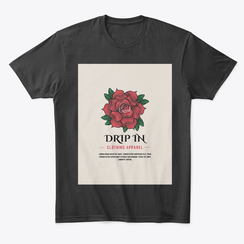 Rose petal drip in clothing apparel 