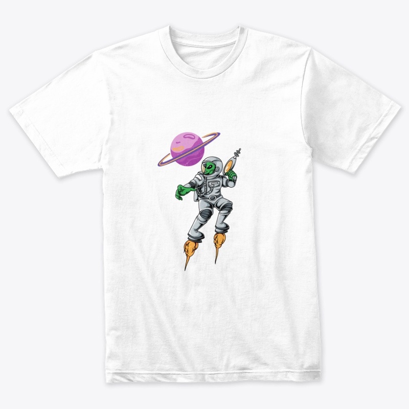 White Astronaut Graphic T-Shirt