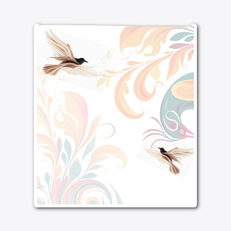 Freedom in Flight–Elegant Bird Swirl art