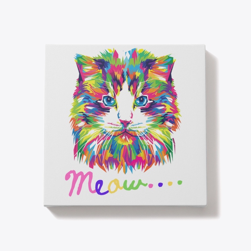 MEOW Cute & Playful Cat- T-Shirt design