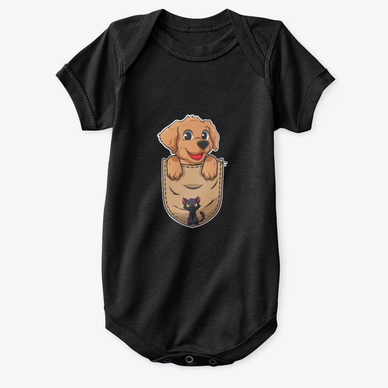 Funny dog t-shirt inside pocket