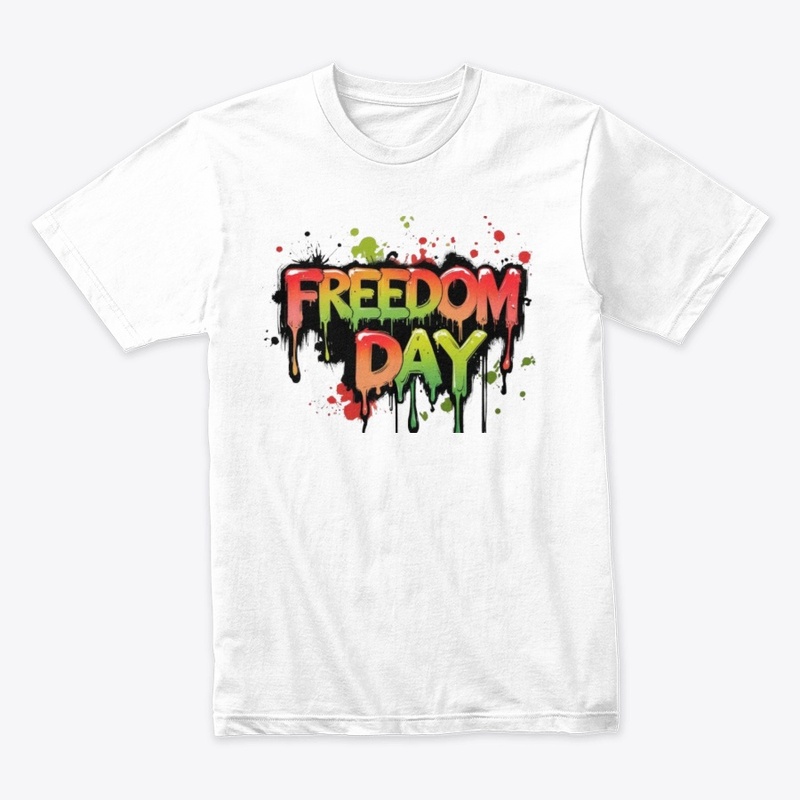 Freedom Day Drip Graffiti Design
