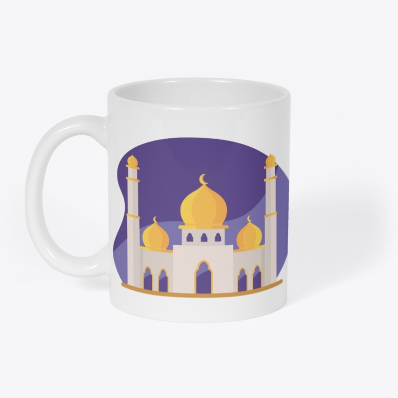 Elegant Golden Mosque Illustration 