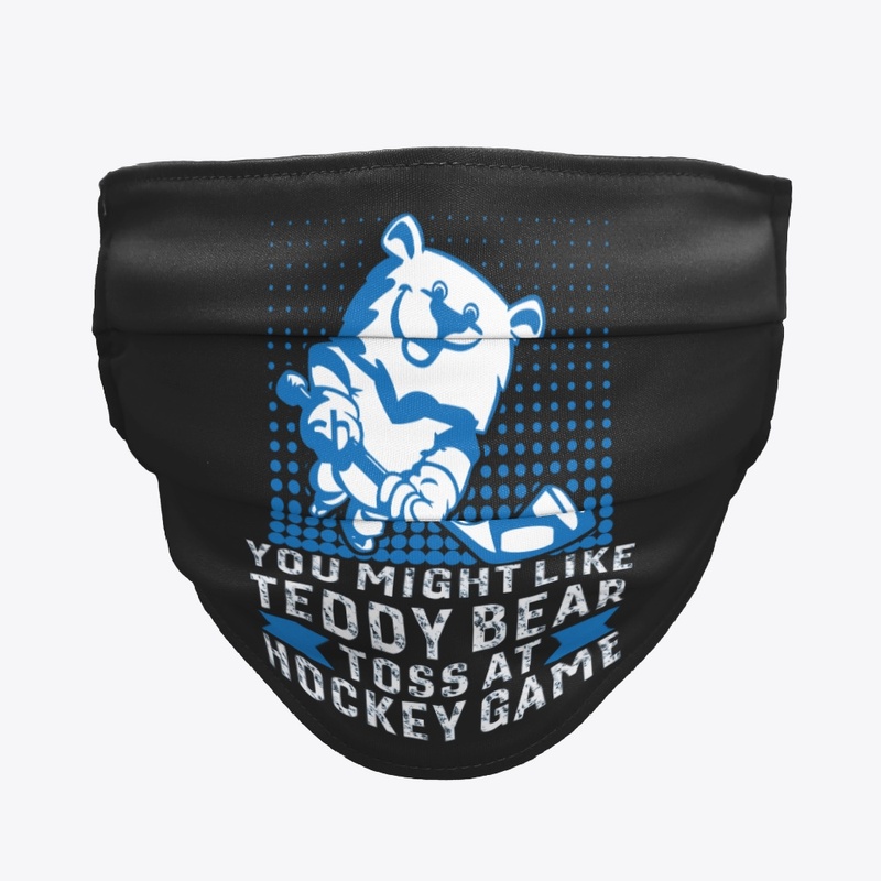 Ice Hockey Teddy Bear Cloth Face Mask