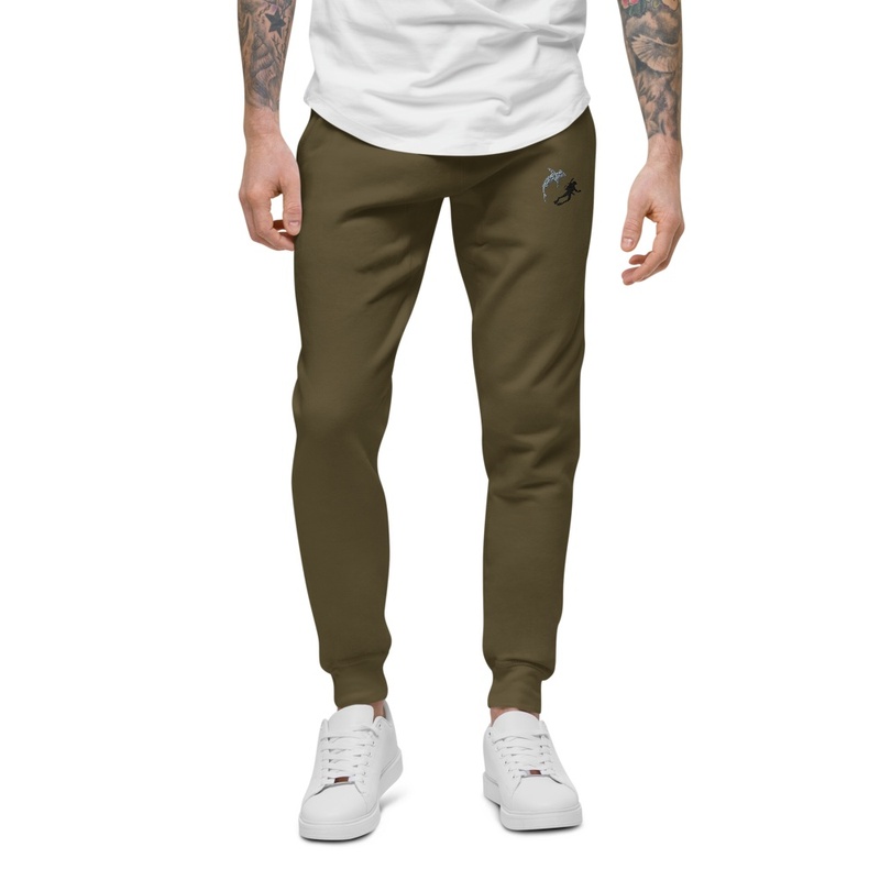 Embroidered Shark and Diver Joggers