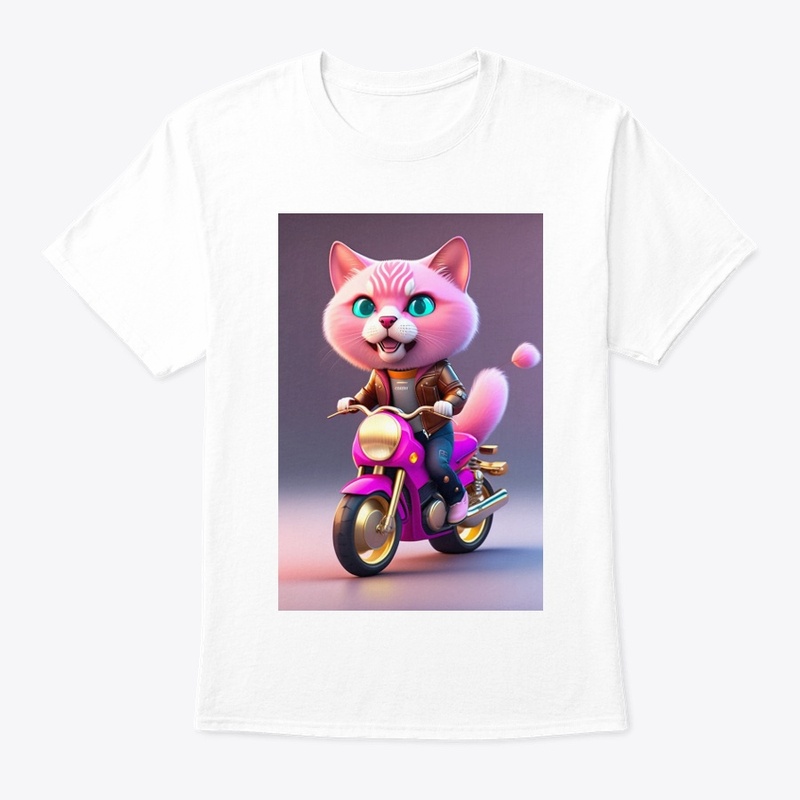 Cartoon pink Humanoid cat