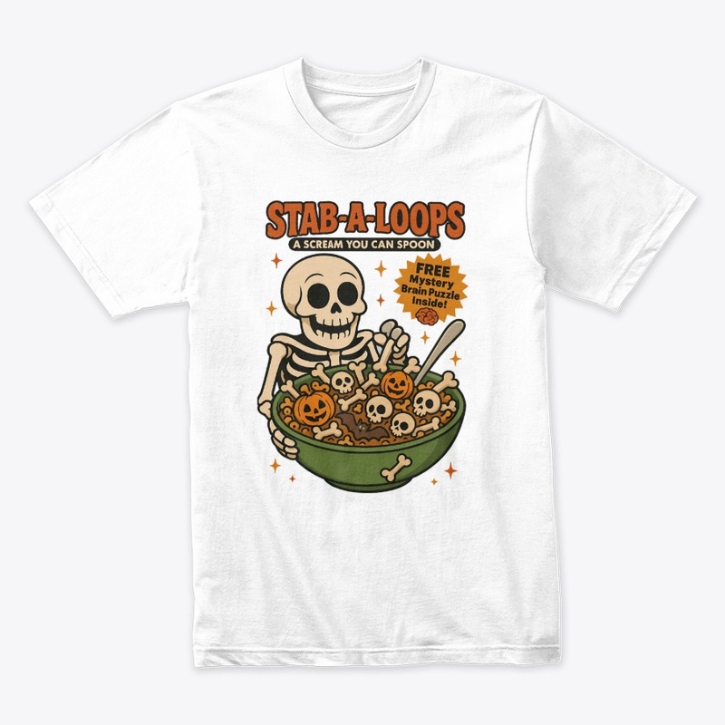 Comfort Colors Horror Skeleton Cereal 