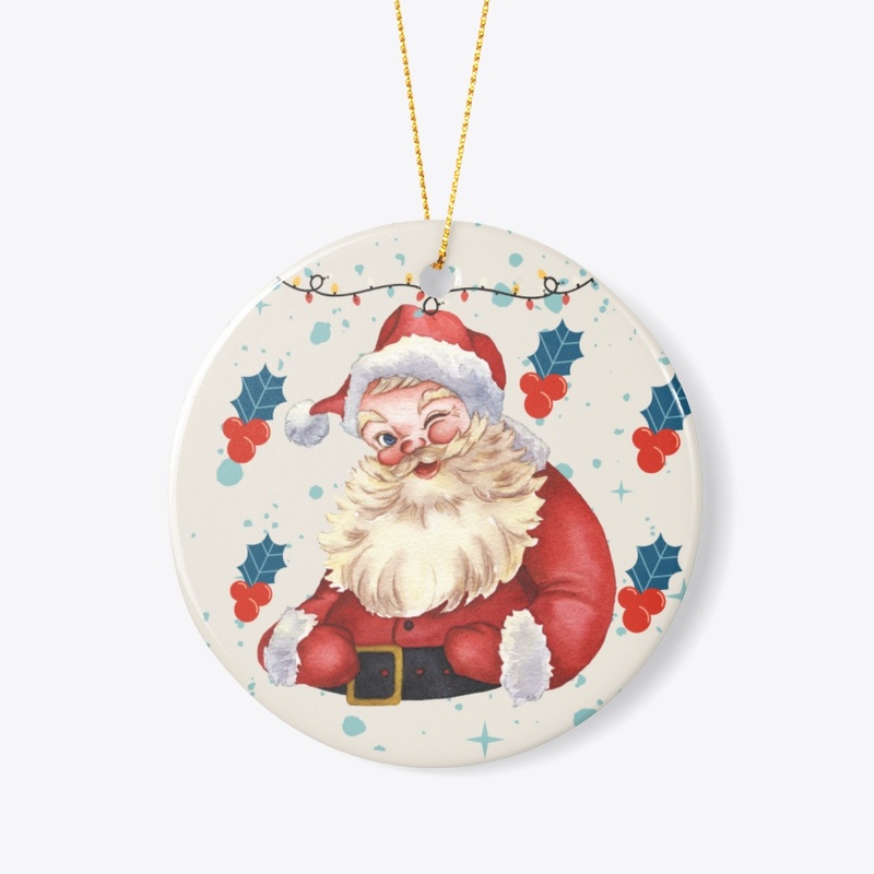 Santa Ceramic Ornament