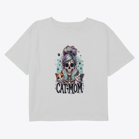 Cat Super Mom  White T-Shirt Front