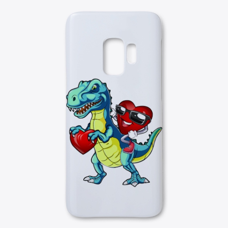 Heart Riding Dinosaur Valentine T Shirt