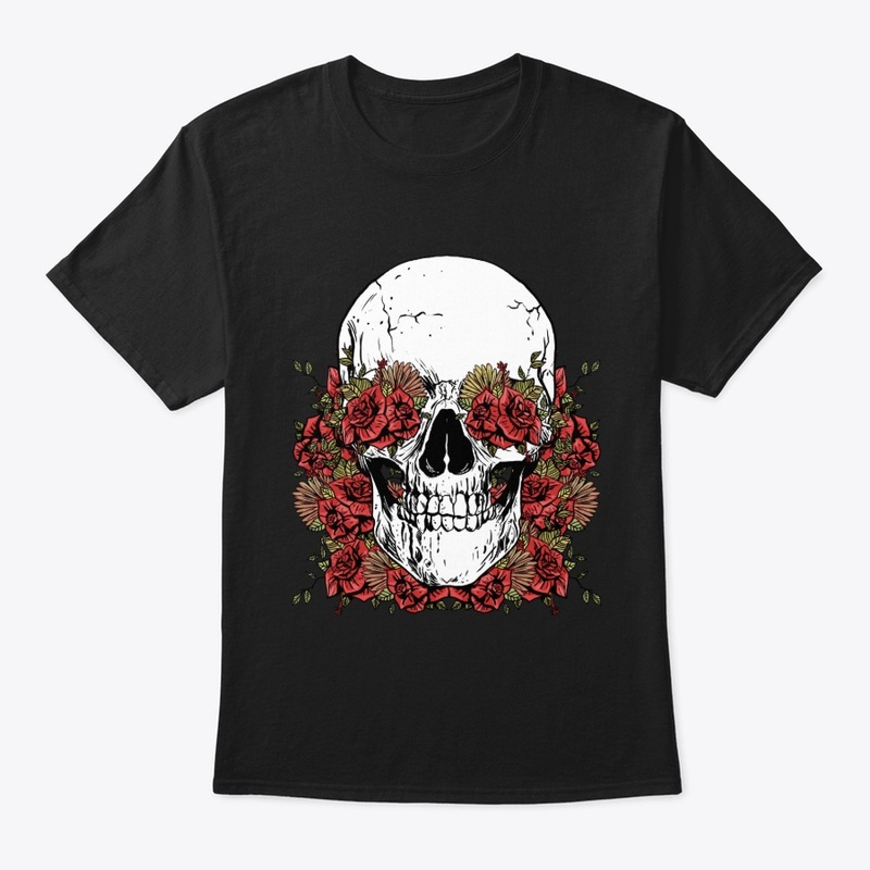 Cool and Edgy Rose Skull Design