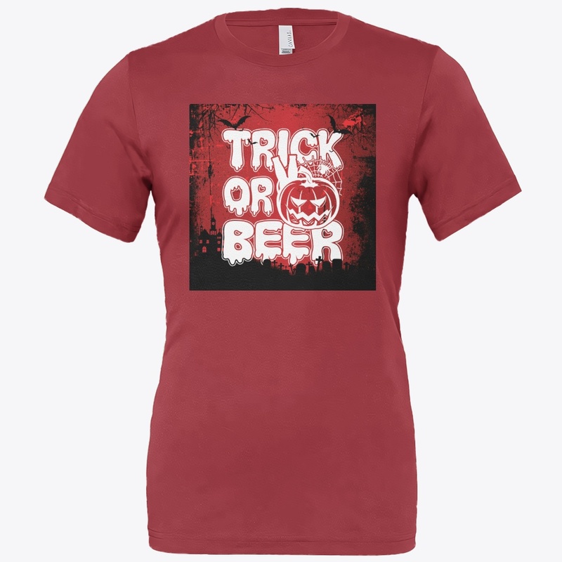 Trick or beer halloween theme design 