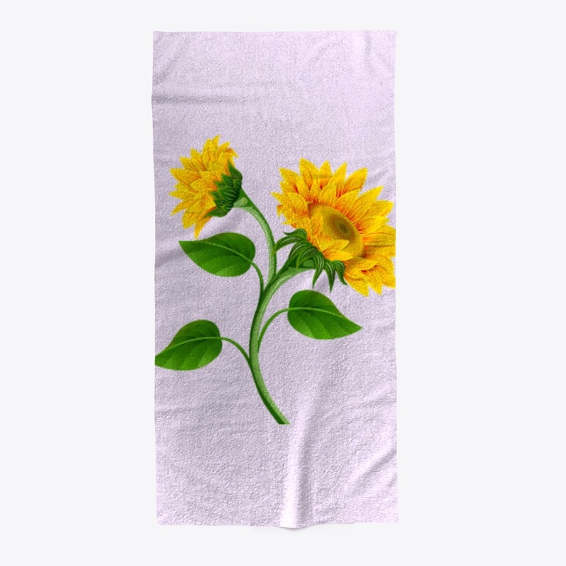 Sunflower with leaves
