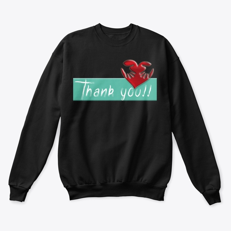 thank you logo design heart and hands
