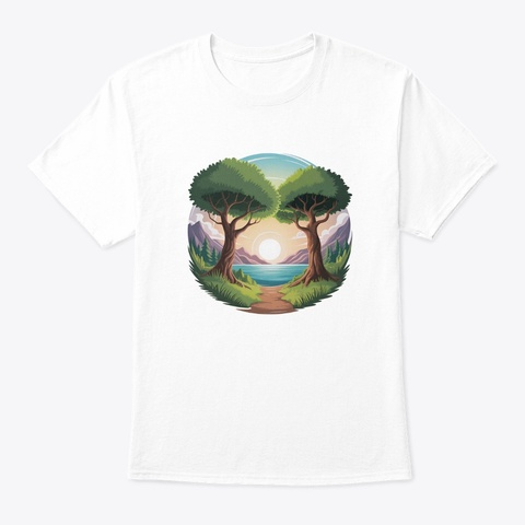 Sun On The Lake  White Camiseta Front