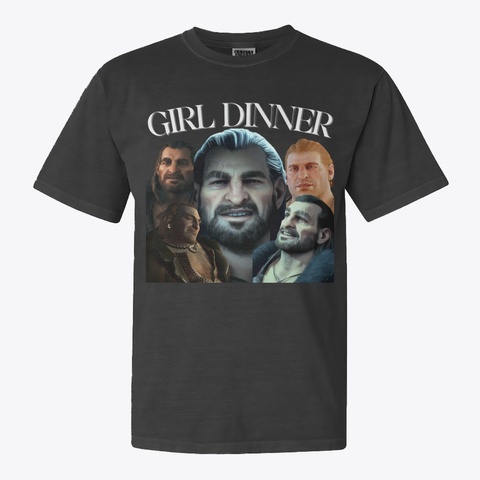 Varric Girl Dinner Shirt Black T-Shirt Front