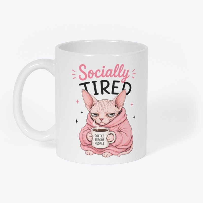 Socially Tired Sphynx Cat