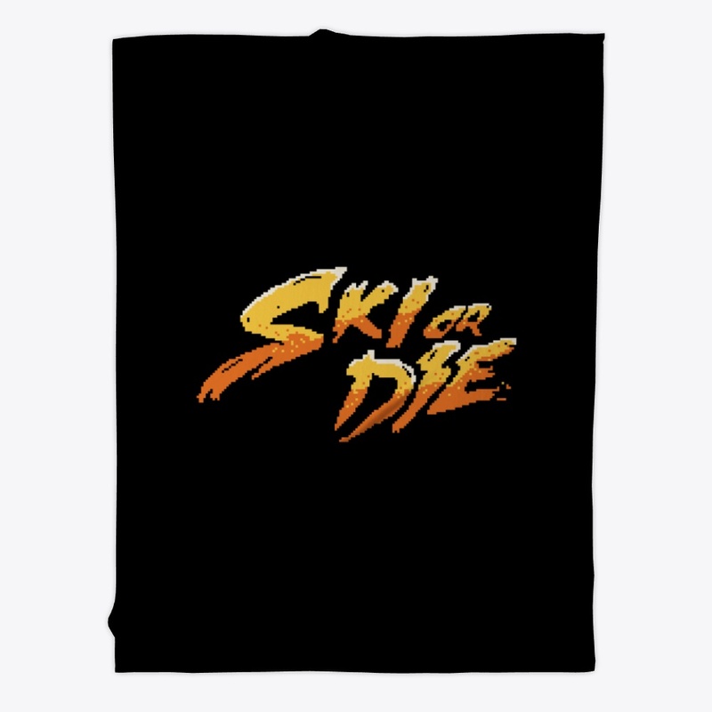 Sun Fire Ski or die Pixel art Logo