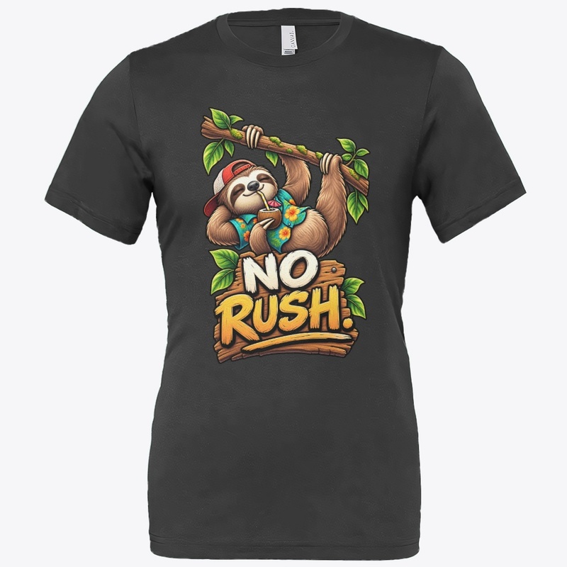 No Rush Funny Sloth T-Shirt Design 